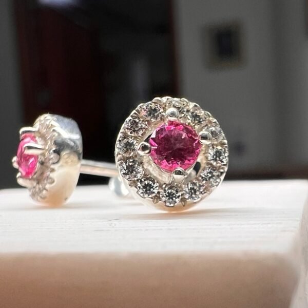 Aretes Brillo Fucsia