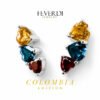 33 Aretes Corazón Tricolor