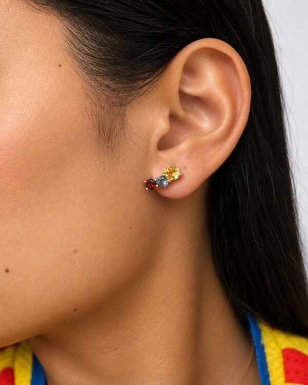 8 Aretes Fiesta Tricolor